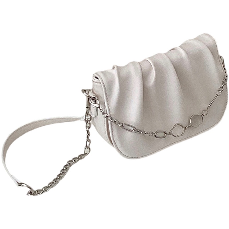 Túi đeo chéo IELGY hình đám mây phối dây xích thời trang cho nữ màu trắng / đen thích hợp dạo phố