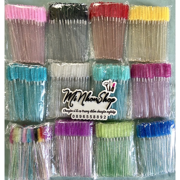 Cọ xoắn chải mi mày cán nhũ kim tuyến mix đủ màu