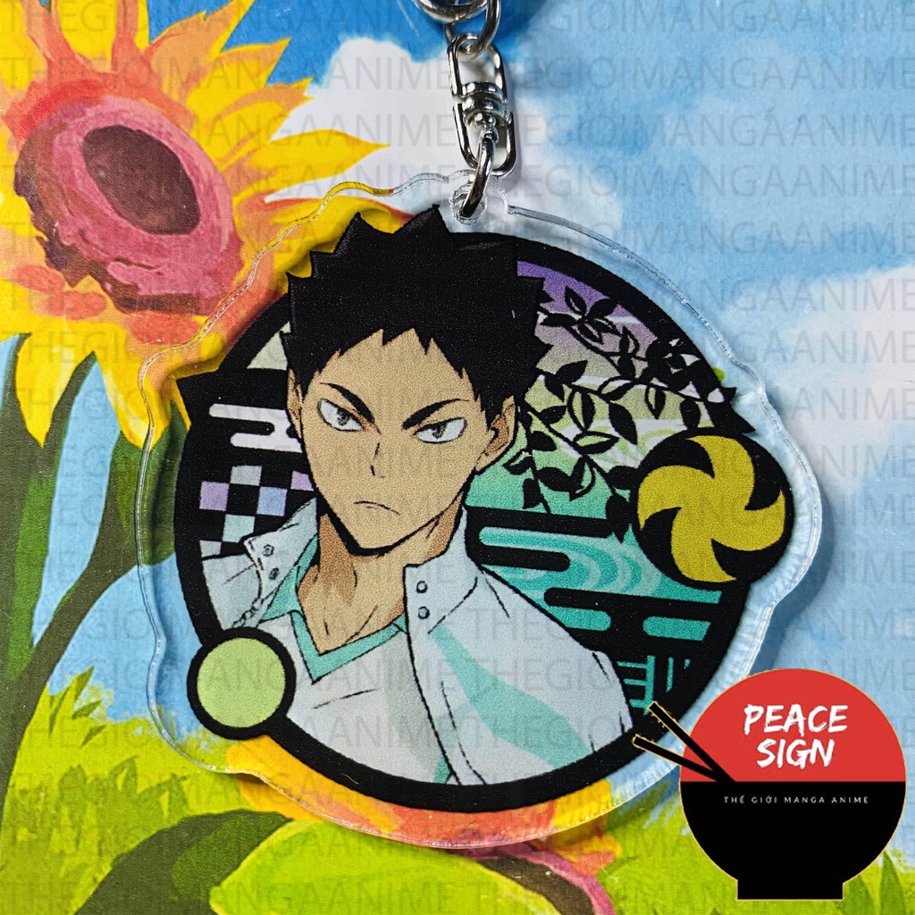 ( Mica trong acrylic ) Móc khóa HAIKYUU!! Vua Bóng Chuyền ver HÌNH TRÒN anime chibi