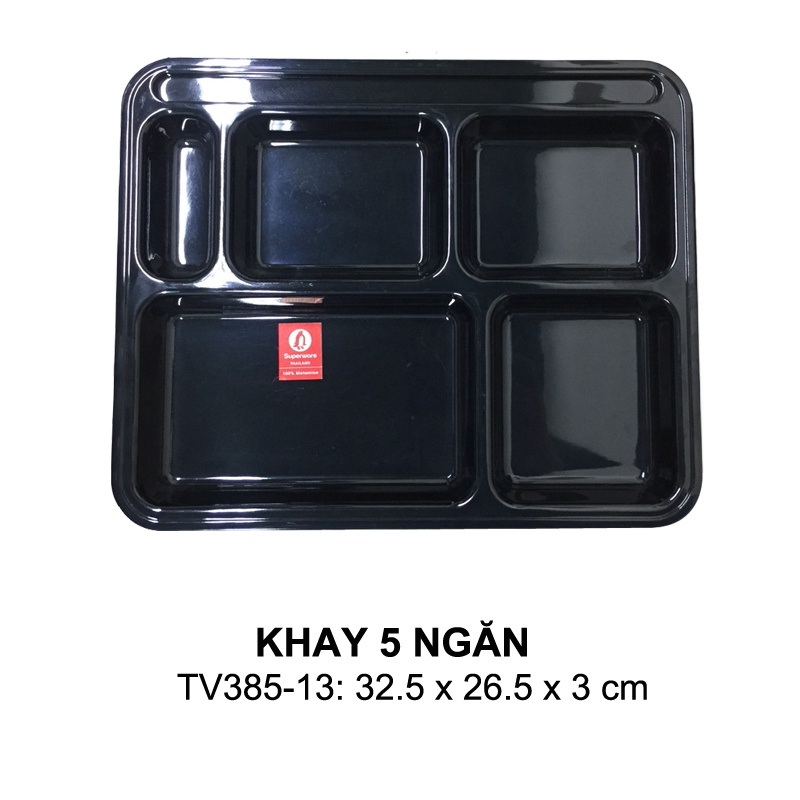 Khay 5 ngăn TV385-13 Srithaisuperware Thái Lan để cơm phần rất tiện lợi nhiều màu sắc