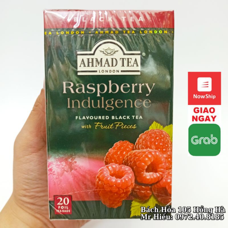 [T10/2022] Trà Ahmad Tea vị Mâm Xôi hộp 20 gói - Raspberry Indulgence