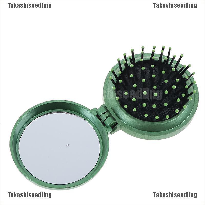 (Hàng Mới Về) Lược Chải Tóc Kèm Gương Thiết Kế Nhỏ Gọn Thuận Tiện