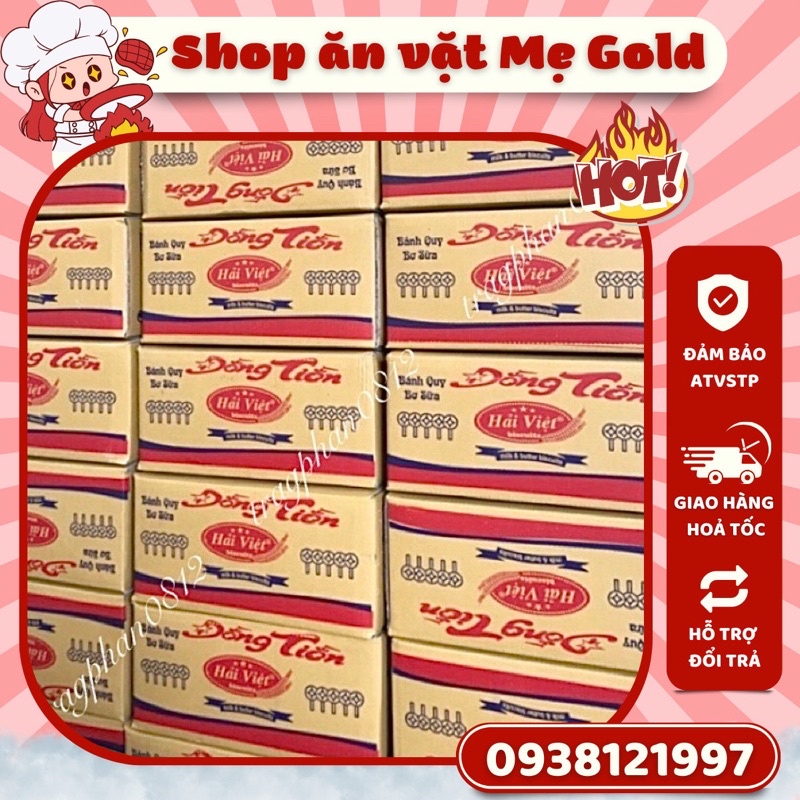 [SỈ] Thùng bánh quy bơ sữa đồng tiền Hải Việt (120 gói)