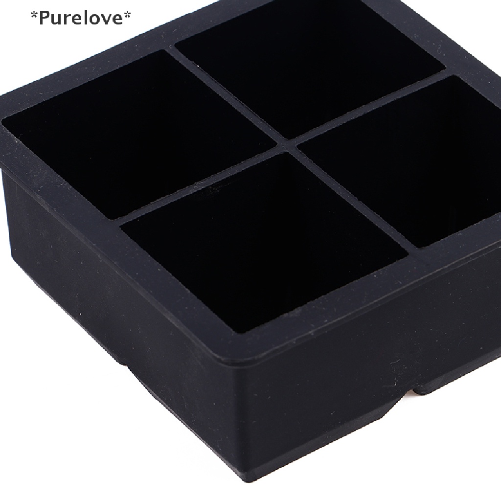 Khuôn silicon làm đá viên 4 / 6 / 8 ô vuông lớn
