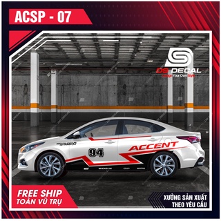 Tem dán xe ô tô accent - 09, sticker trang trí xe ô tô, decal dán xe ô tô pvc chống nước - dsdecal