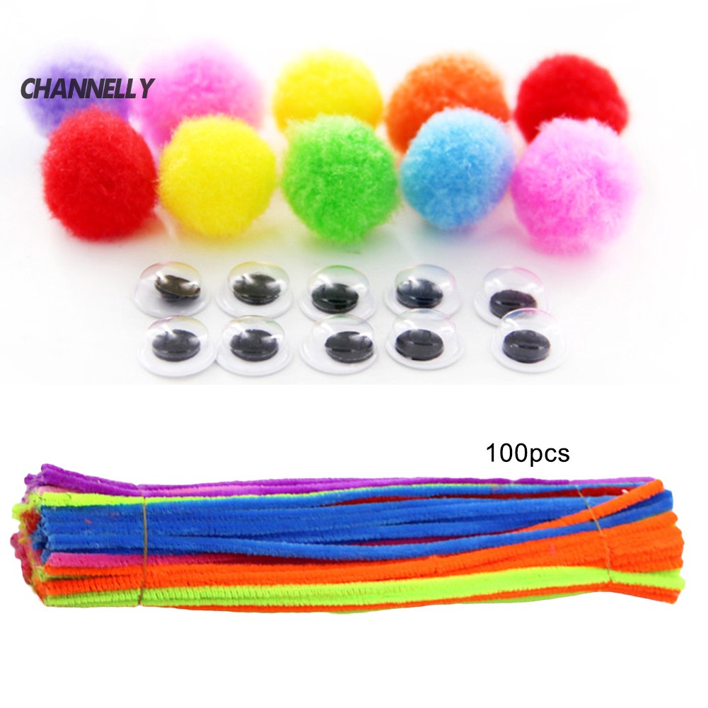 Set 100 dây kẽm nhung nhiều màu sắc dùng để tạo hình sáng tạo độc đáo cho bé