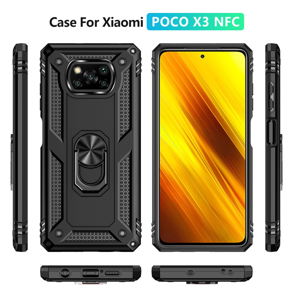 Ốp Lưng Điện Thoại Có Vòng Nhẫn Nam Gắn Xe Hơi Cho Xiaomi Poco X3 Nfc Mi Poco X3 Nfc