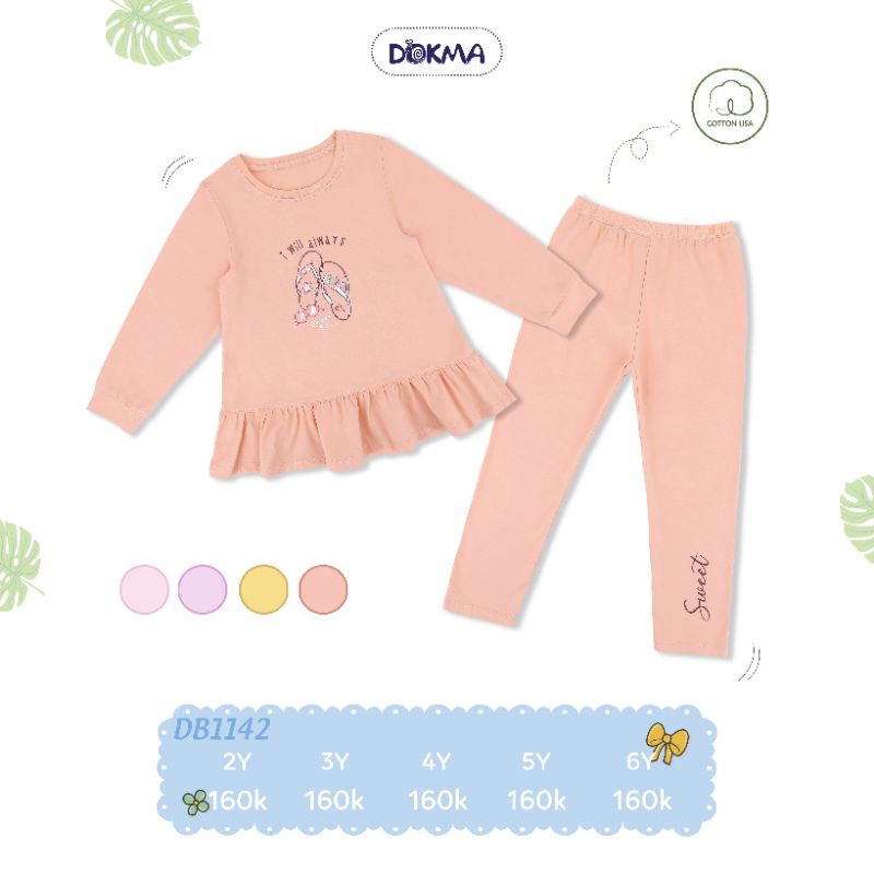 Bộ dài tay bé gái Dokma 3-7Y mã DB1142, DB1813