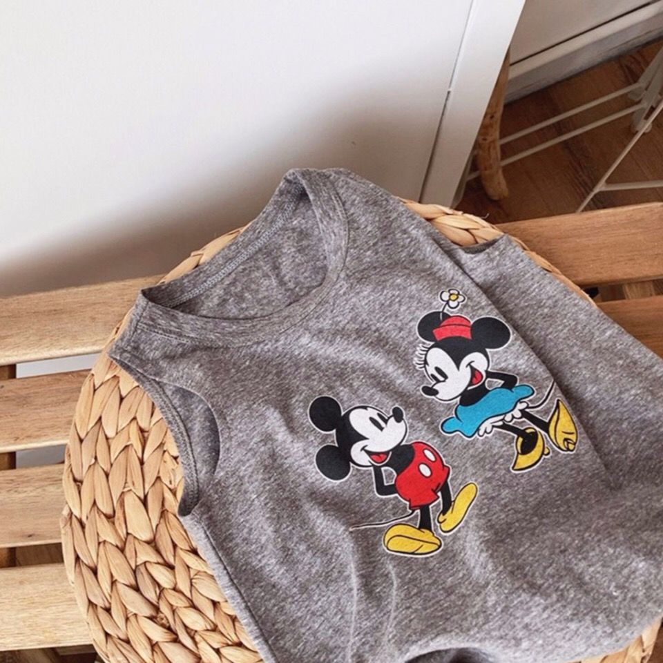 Đầm sát nách in hoạt hình kiểu Hàn Quốc thời trang mùa hè 2021 cho bé gái