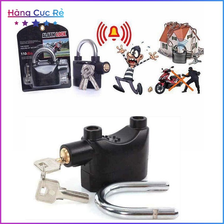 Combo 2 Ổ khóa chống trộm thông minh có còi hú Freeship Khóa Alarm clock cao cấp - Bảo hành 1 đổi 1 - Shop Hàng Cực Rẻ