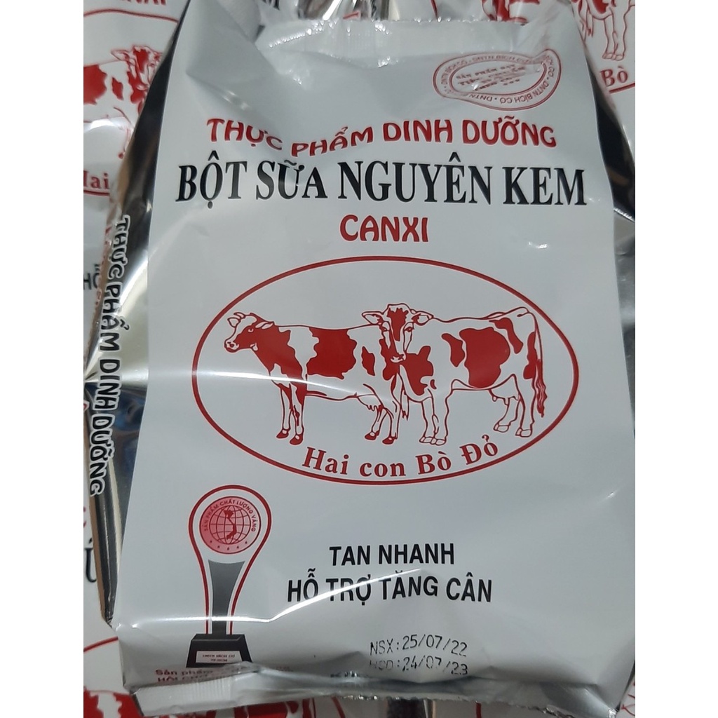 BỘT SỮA NGUYÊN KEM CANXI 500gram - sữa 2 con bò đỏ