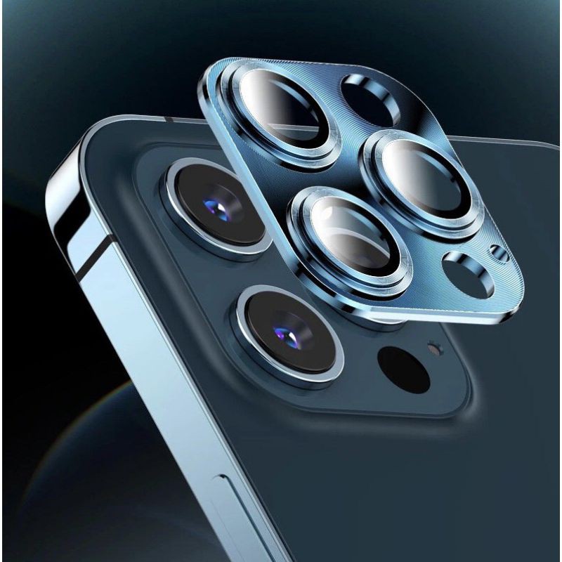 Miếng dán chụp Tối bảo vệ Camera iphone 12 Mini/ 12/ 12 Pro/ 12 Pro Max kim loại + kính siêu bảo vệ