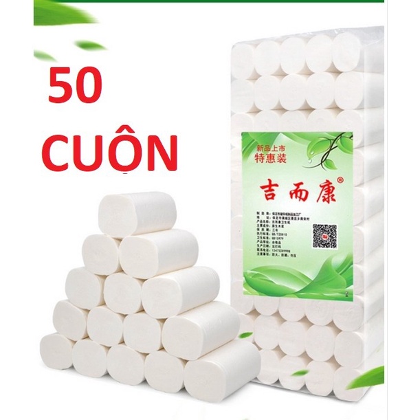 [50 CUỘN ĐẶC LÕI ] Bich 50 cuộn giấy vệ sinh không lõi siêu đặc, siêu tiết kiệm