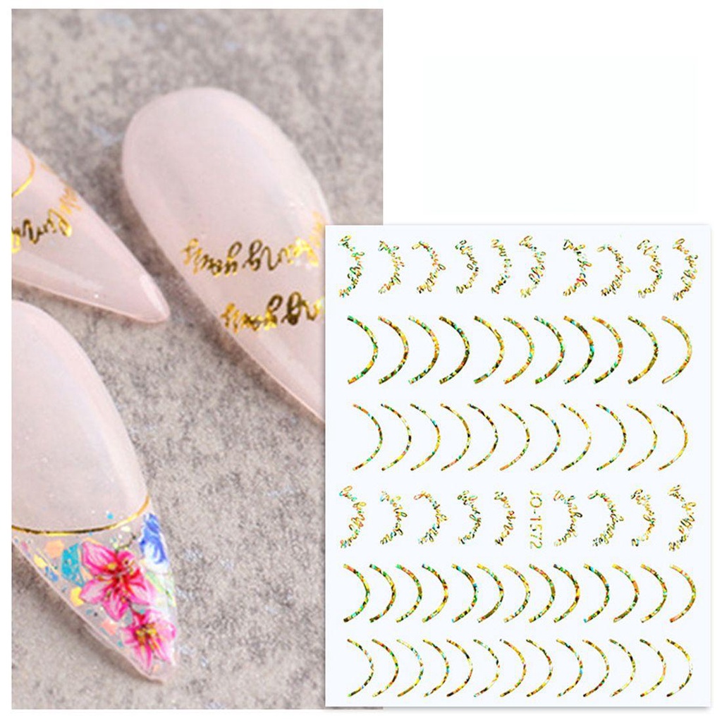 Miếng Dán Trang Trí Móng Tay Họa Tiết Kẻ Sọc 3D Độc Đáo|Cuộn Băng Keo Dán Móng Nghệ Thuật Màu Holographic Thời Trang DIY