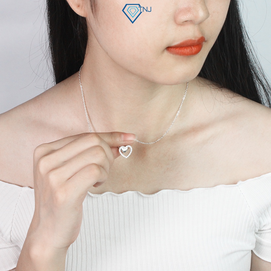 Dây chuyền bạc nữ hình trái tim khắc tên theo yêu cầu DCN0318 Trang Sức TNJ
