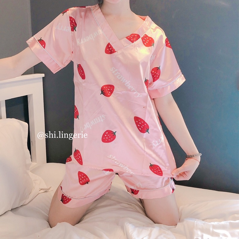 Pyjama đùi satin cao cấp