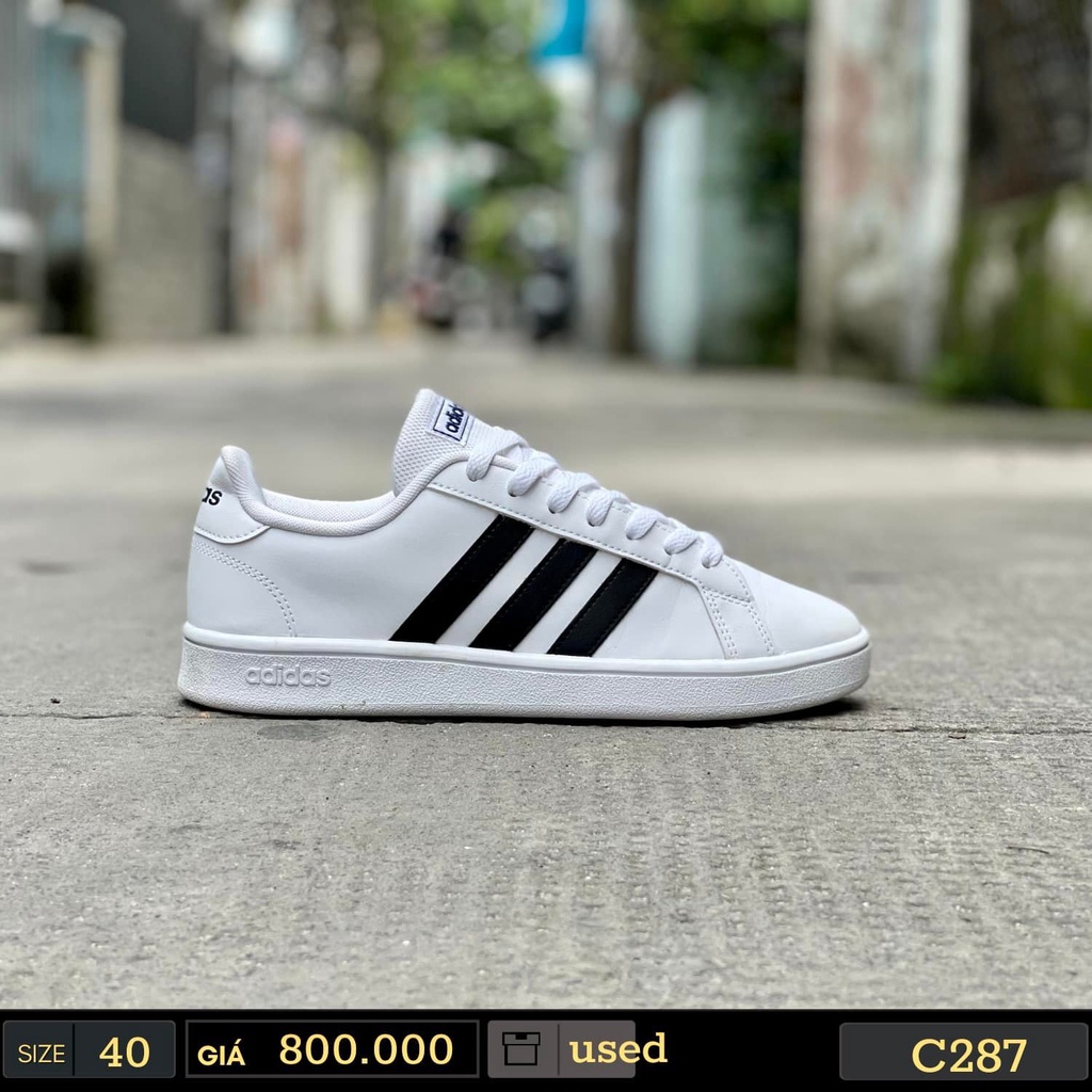 Giày 2hand Adidas Adiset SL 'White Black' BC0130 - Giày Cũ Sài Gòn