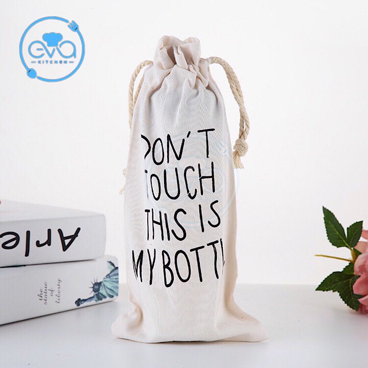 Bình Nước Thủy Tinh In Chữ Kèm Túi Vải Đựng My Bottle Nhiều Màu 500ml