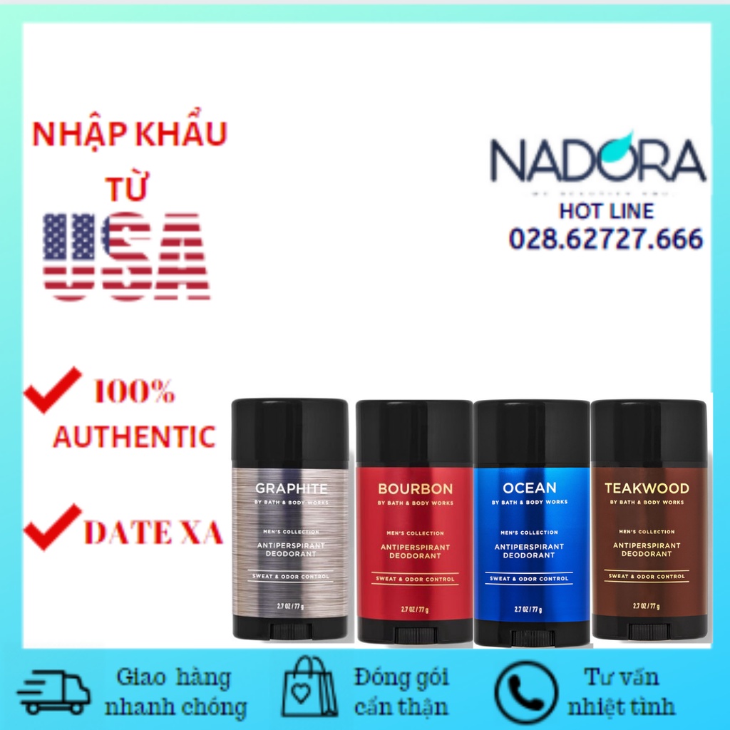 [Đủ Mùi] Lăn Khử Mùi Dạng Sáp Dành Cho Nam Bath &amp; Body Works Antiperspirant Deodorant (77g)
