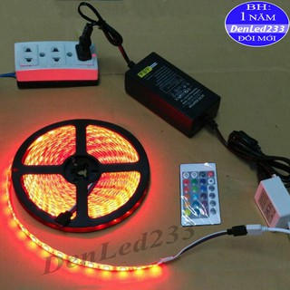 Combo cuộn led dán 5050 rgb dài 5m + nguồn 12v5a + remote chỉnh màu