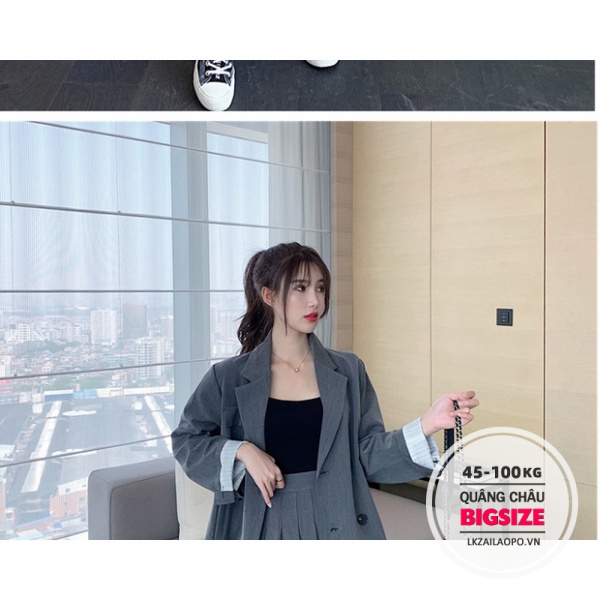 Set Bộ đồ nữ Bigsize Áo khoác vest form rộng tay dài Kết Hợp Chân váy tennis xếp ly cạp cao Phong cách Hàn Quốc quảng châu cao cấp | BigBuy360 - bigbuy360.vn