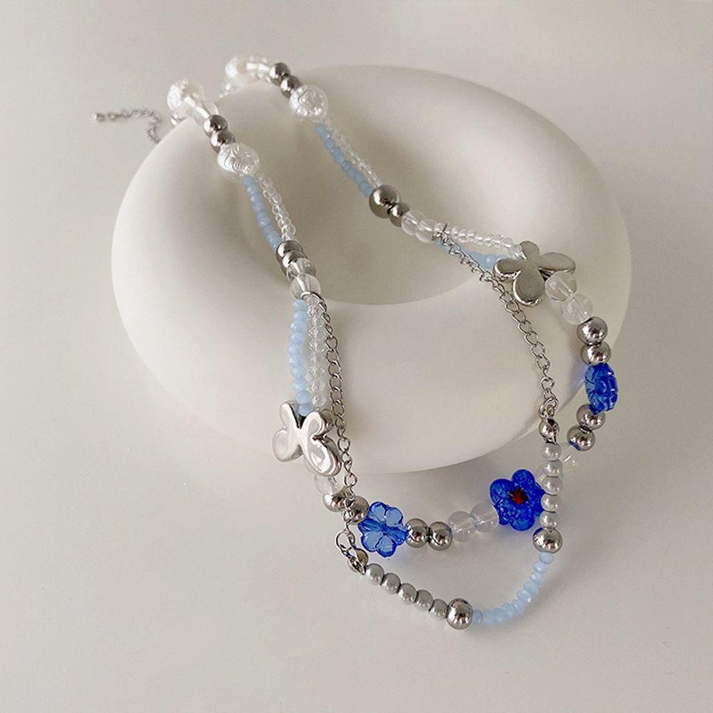 Vòng cổ Hai Lớp Phối Mặt Hình Bướm Phong Cách Cổ Điển Thời Trang Cho Nữ