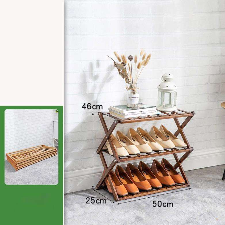 [HLSP82]Kệ để giày dép nhiều tầng gỗ tre, gấp xếp gọn nhẹ LightsDecor[SIÊU SALE]Kệ không cần lắp ráp cho gia đình