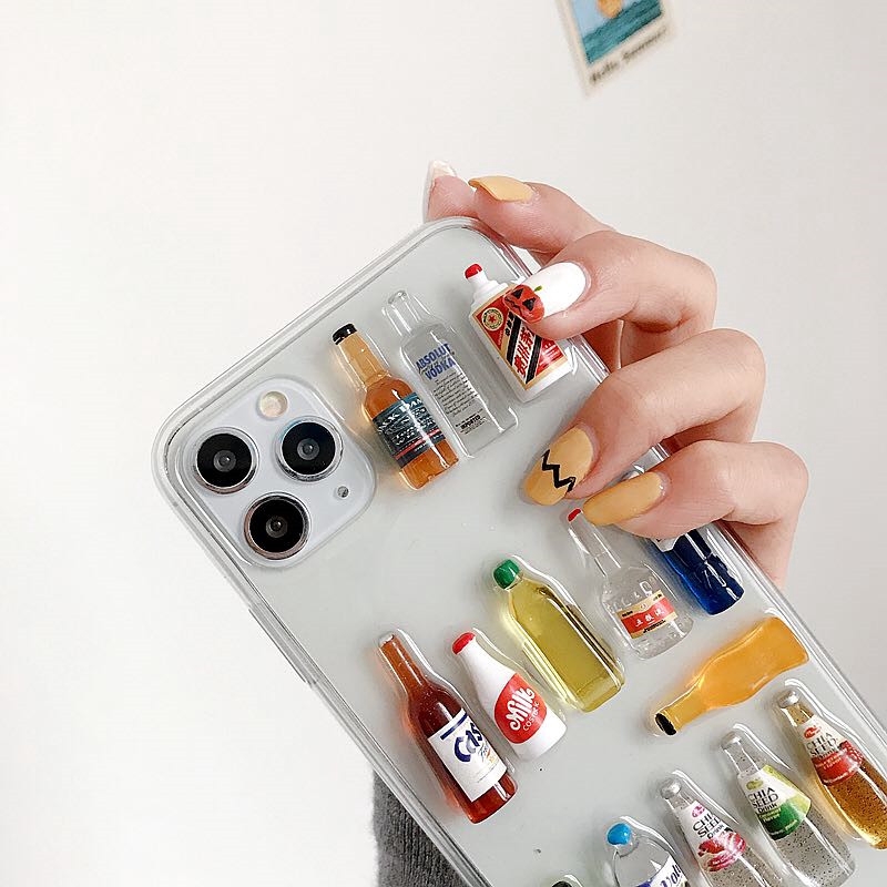 Ốp điện thoại trang trí hình đồ uống 3D nhiều mẫu mã cho iPhone 11 Pro MAX i7 i8 plus XR XS MAX | BigBuy360 - bigbuy360.vn