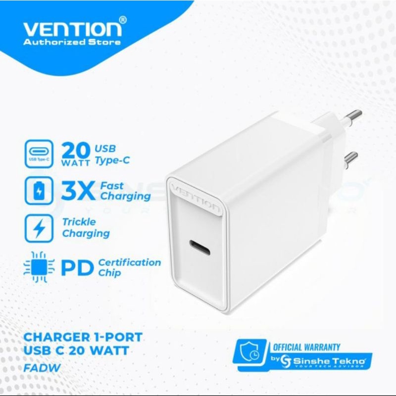 Đầu Sạc Nhanh Vention 20w PD Type-C