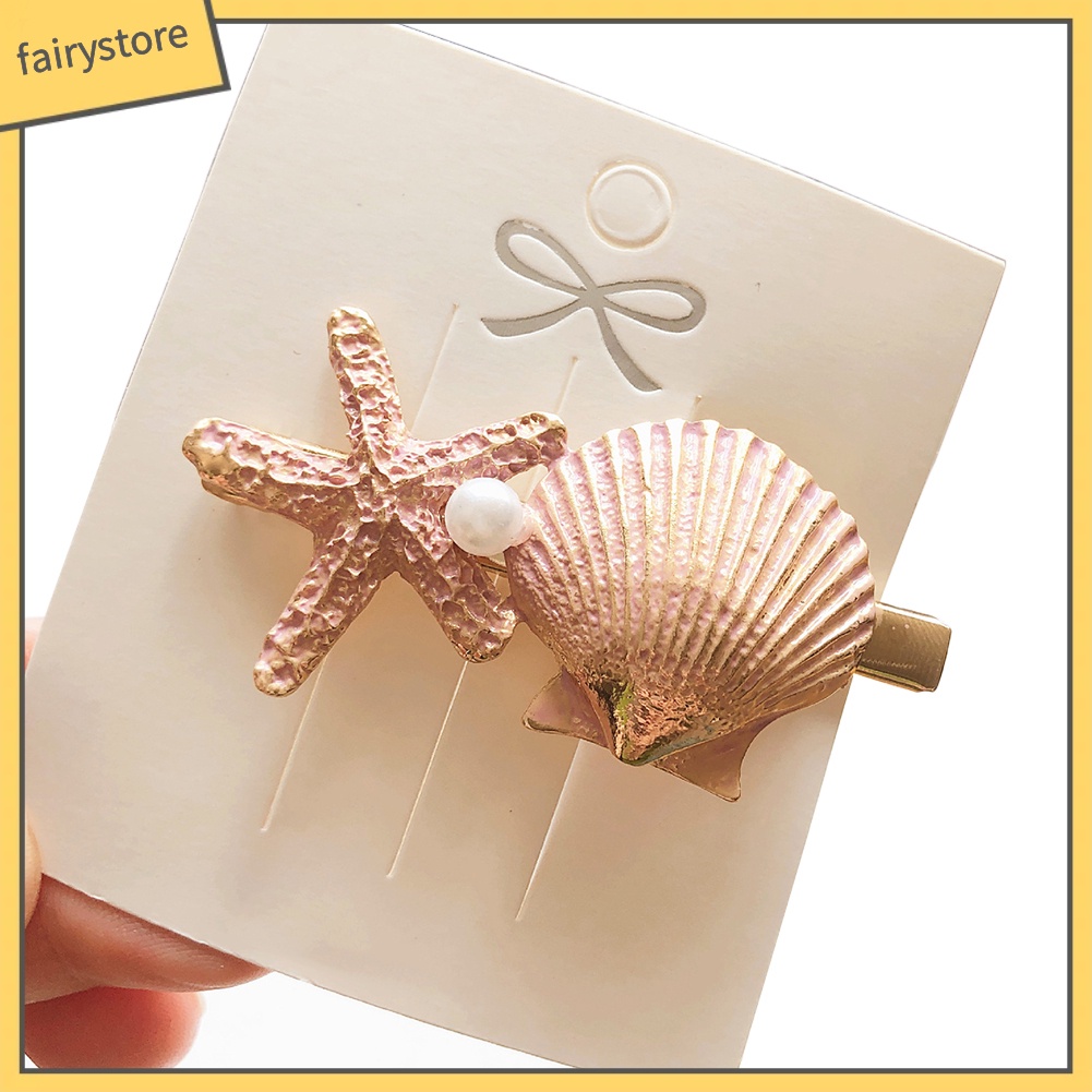 Kẹp tóc họa tiết vỏ sò và sao biển xinh xắn