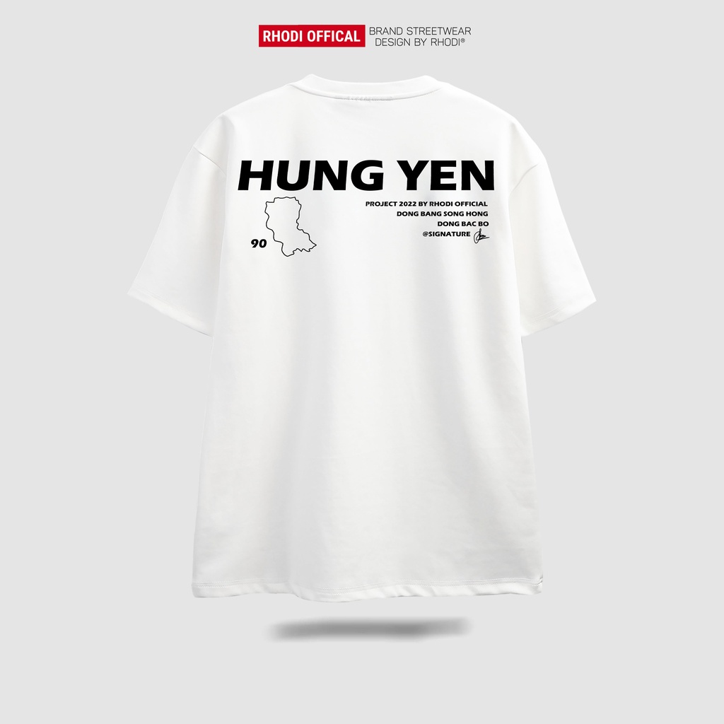 Áo thun local brand RHODI phông cổ tròn tay lỡ unisex nam nữ thế hệ genz Text Hưng Yên