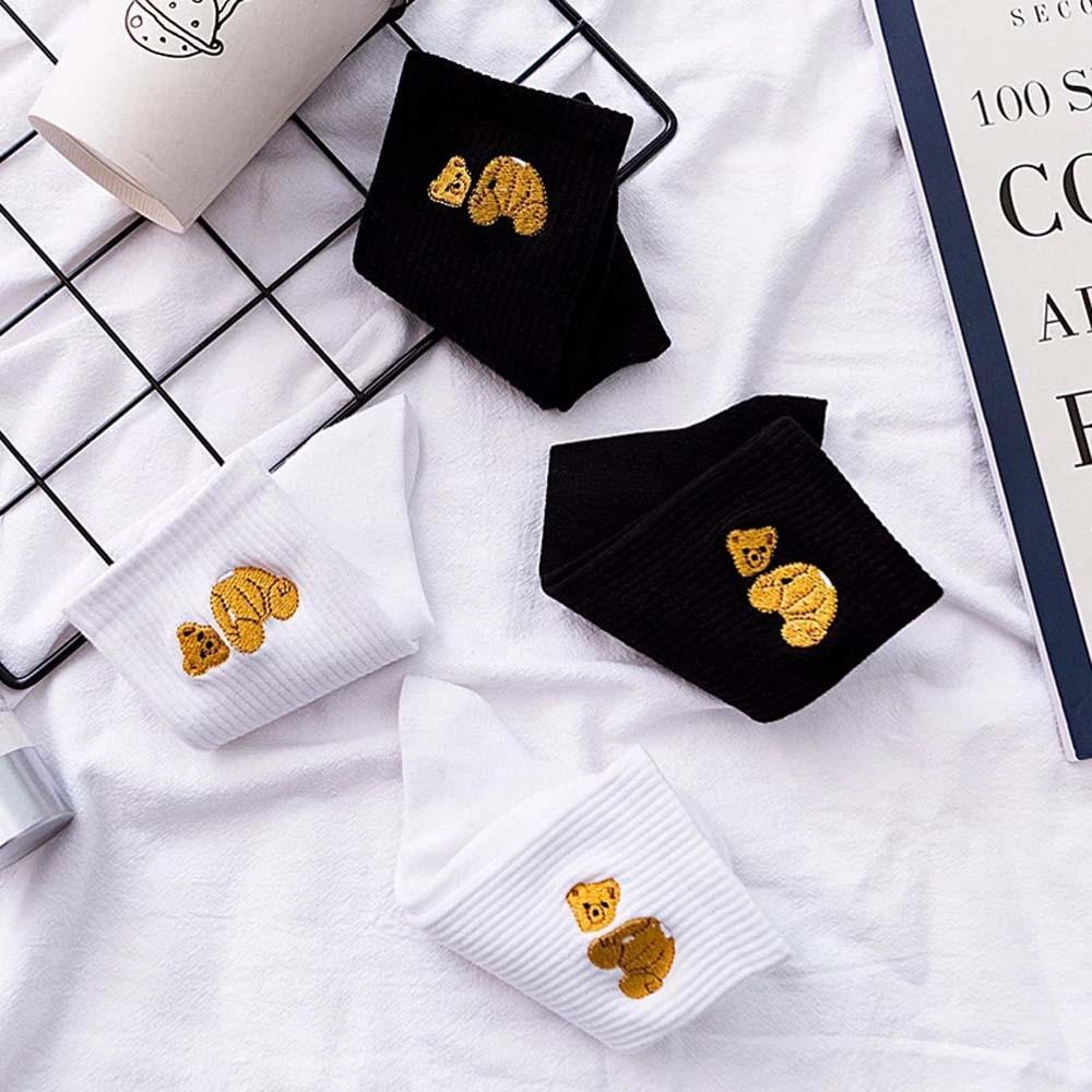 Vớ Thể Thao VANES1 Thêu Họa Tiết Gấu Phong Cách Hiphop Cho Nam Và Nữ