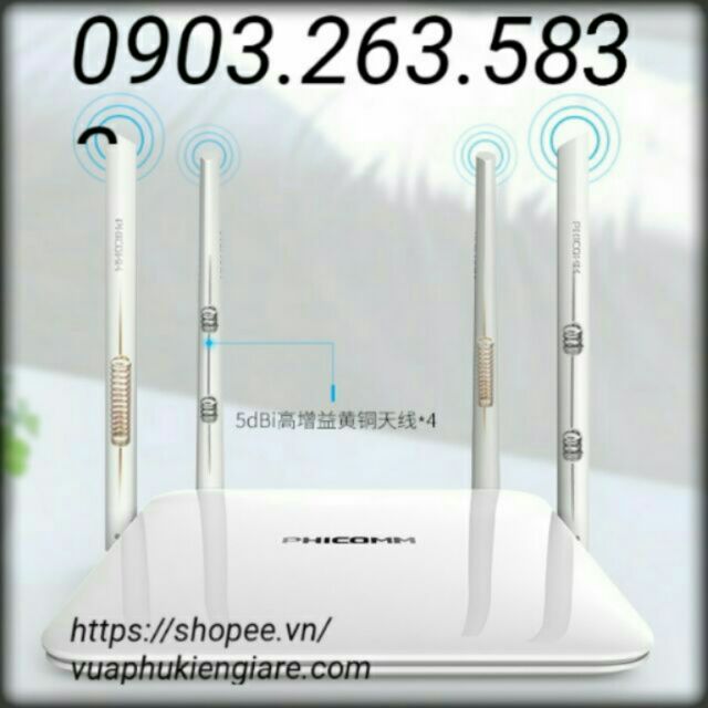👑 BỘ PHÁT KÍCH SÓNG WIFI băng thông tốc độ cao Gigabit 1200M 11AC Dual 2.4G & 5G PHICOM - 4 ăng ten | BigBuy360 - bigbuy360.vn