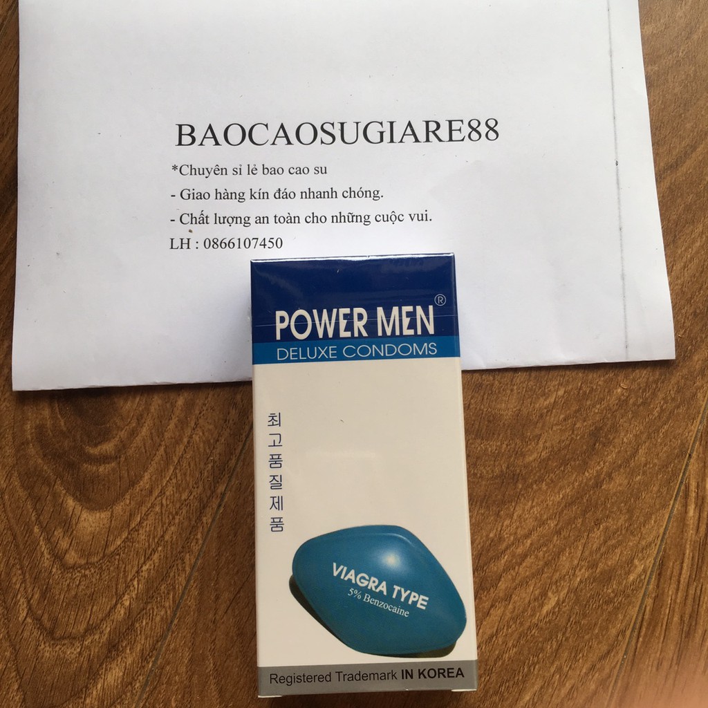 Bao cao su kéo dài thời gian Power Men Viagra 12 cái