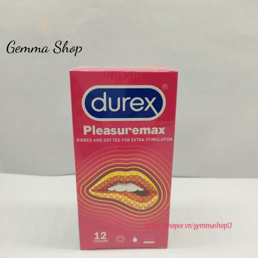 PHIÊN BẢN MỚI Bao cao su durex pleasuremax  chính hãng  thiết kế siêu mỏng có gân nhiều bôi trơn tăng khoái cảm hộp 12c