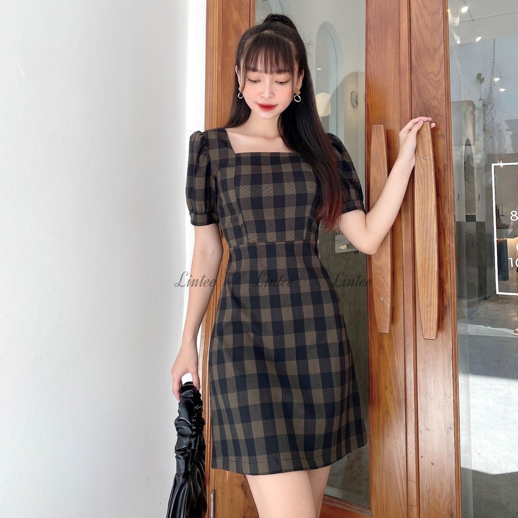 Đầm Caro Form Đẹp, Váy Xinh Caro Tôn Dáng Thời Trang Nữ Lintee | BigBuy360 - bigbuy360.vn
