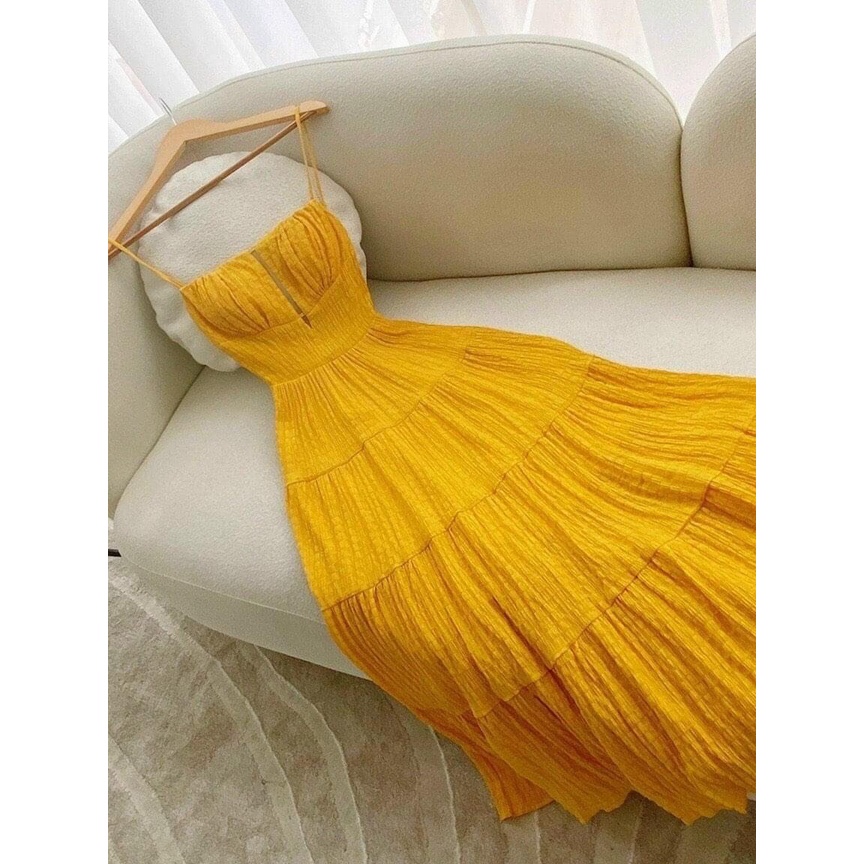 Đầm maxi đi biển hở lưng cổ yếm thiết kế ZOMI D9568