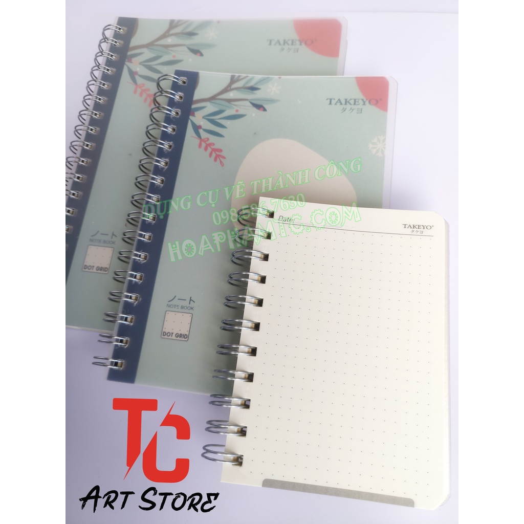 Sổ My Life Chấm Dot Grid TAKEYO - Bìa Nhựa, Làm Bullet Journal và Planner Sổ Tay (80gsm, 200 Trang)