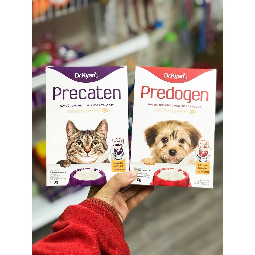 Sữa Precaten | Sữa Dr Kyan cho chó mèo Precaten | Hộp 110g