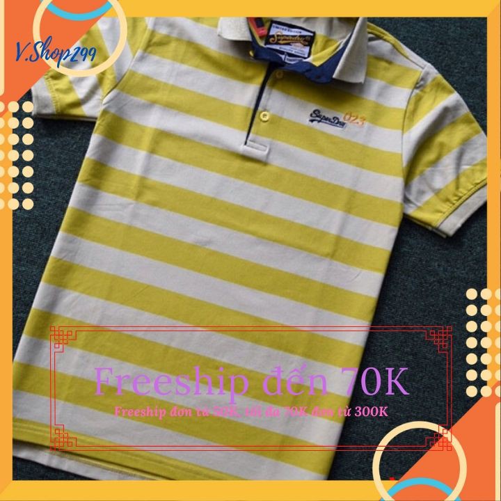 ÁO THUN NAM KẺ SỌC DRY CỔ BẺ
