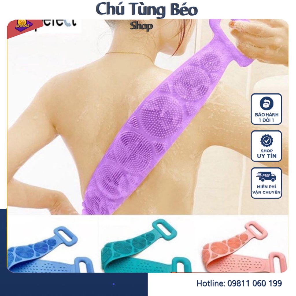 Dây Tắm - Dây Cọ Lưng Silicon 2 Mặt