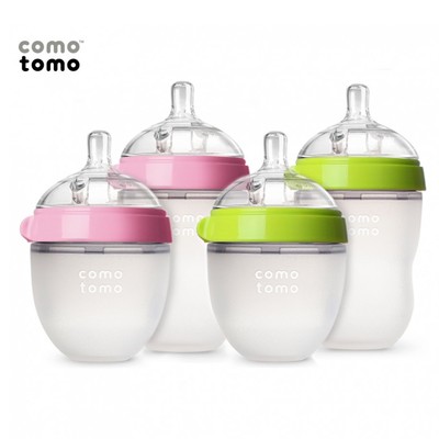 Bộ hai bình sữa Comotomo 150ml màu xanh hoặc hồng