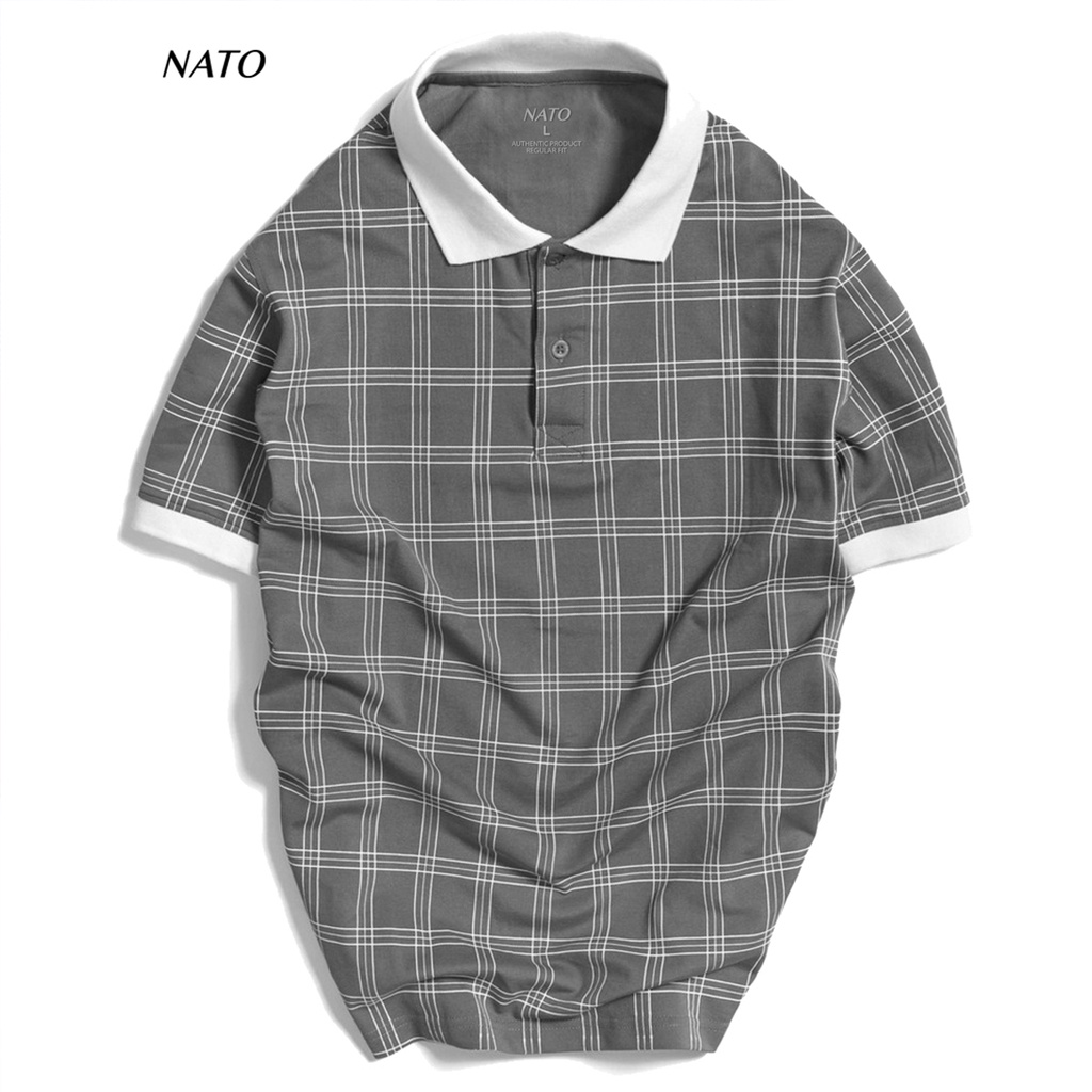 Áo Thun Polo Nam CARO Vải Cotton Cá Sấu Cao Cấp Basic Đẹp Tay Ngắn Có Cổ Màu Trắng Đen Đỏ Xanh Navy Trơn Họa Tiết NATO