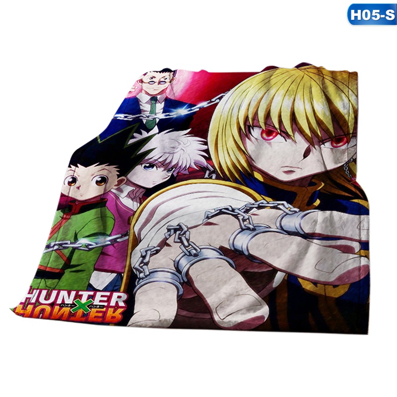 MICROFIBER Chăn Bông Mềm Có Mũ Trùm Đầu Giữ Ấm Thoải Mái In Họa Tiết Hunter X Hunter