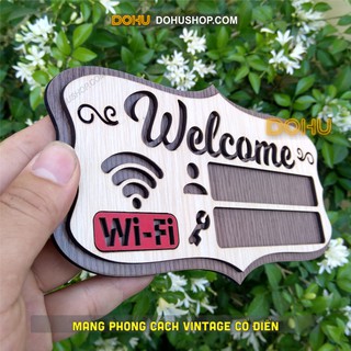 Bảng Gỗ Mật Khẩu Wifi Dán Băng Keo 2 Mặt Tiện Dụng [DOHU309] Phong Cách Vintage Cổ Điển Trang Trí Quán Cafe, Nhà Hàng