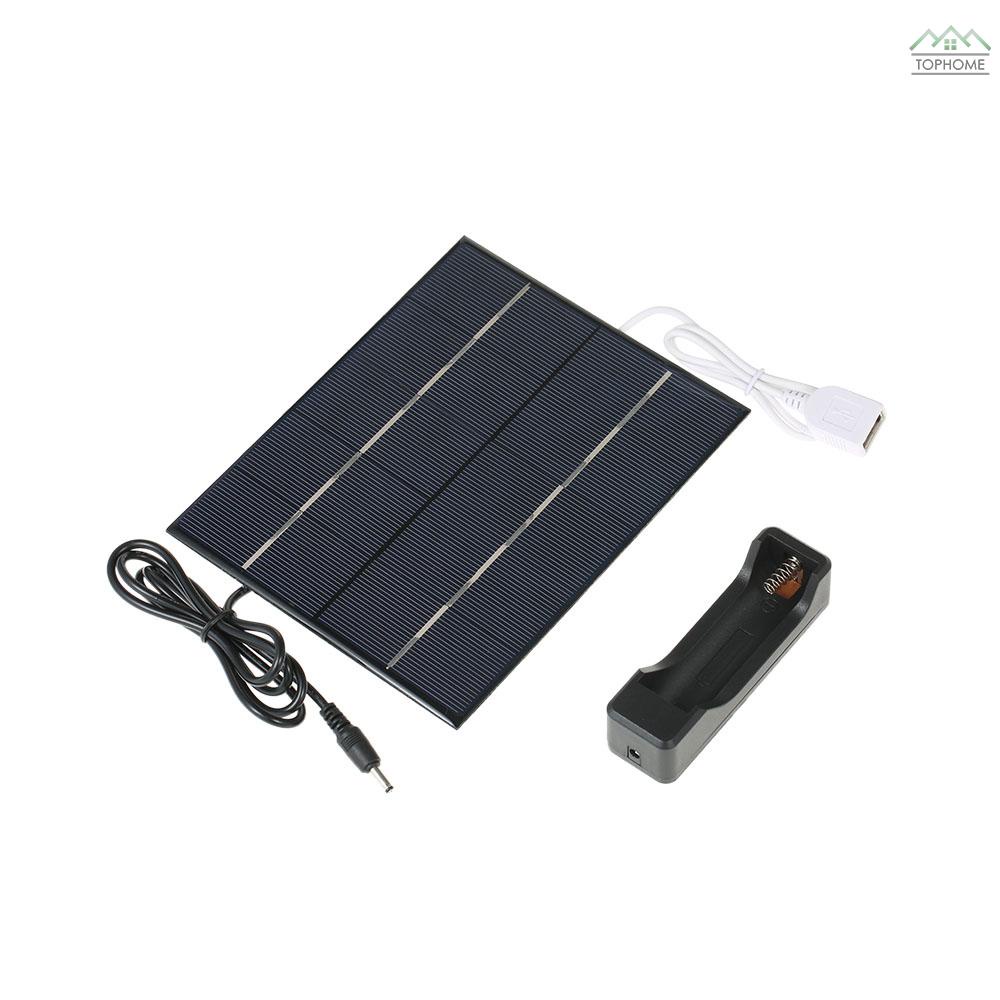 Tấm Sạc Pin Năng Lượng Mặt Trời 3.5w 5v Polycrystalline Silicon Cổng Usb 18650