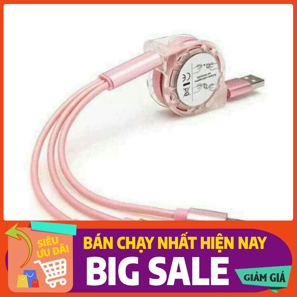 Dây xạc 3 đầu có dây rút