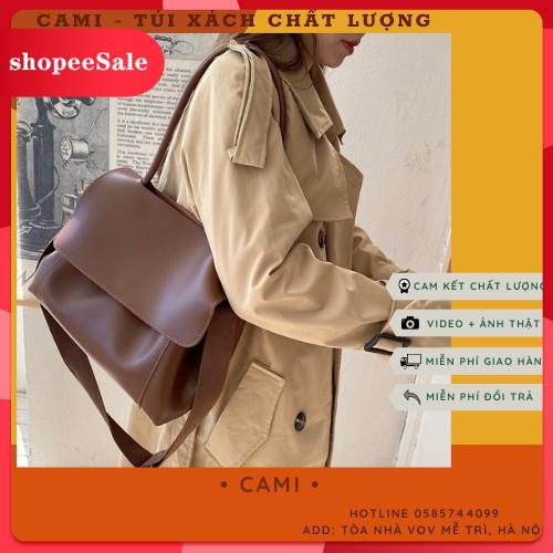 Túi xách nữ đeo 2 kiểu túi đeo vai & túi đeo chéo nắp gập oversize dung tích lớn d