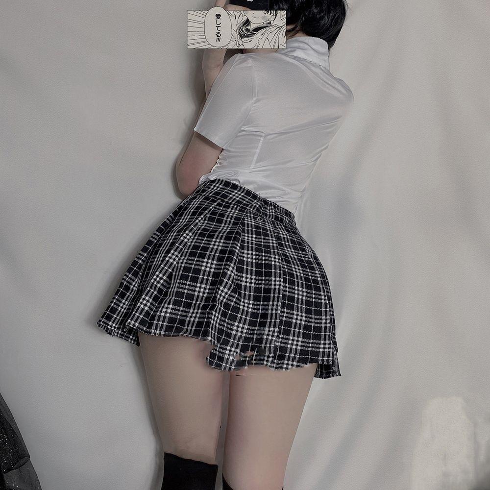 Bộ Đồ Lót Hóa Trang Kiểu Lolita Kẻ Sọc Thiết Kế Quyến Rũ