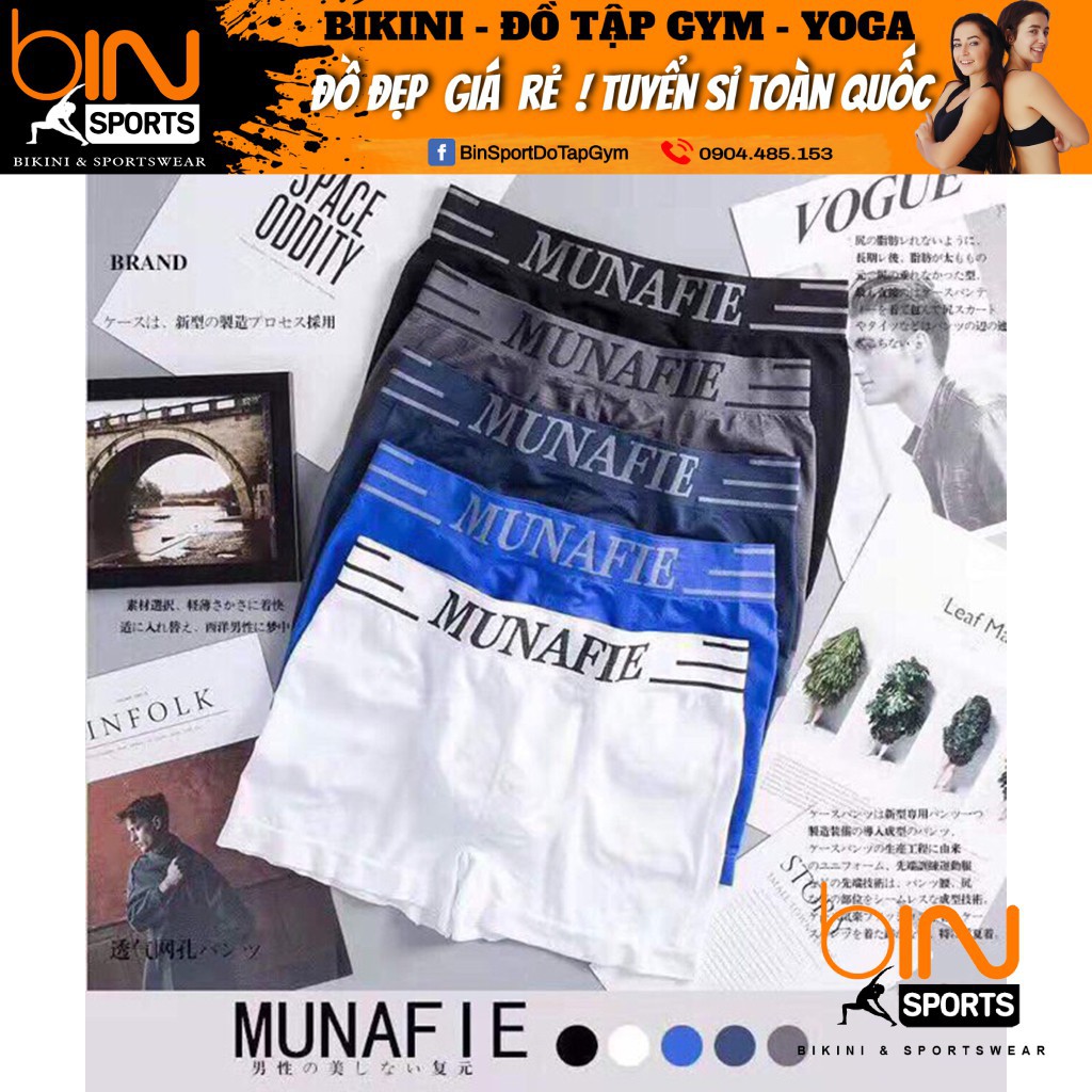 Quần sịp đùi munafie co gĩan 4 chiều, túi zip sang trọng QL002